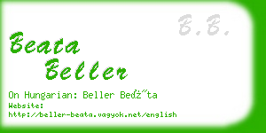 beata beller business card
